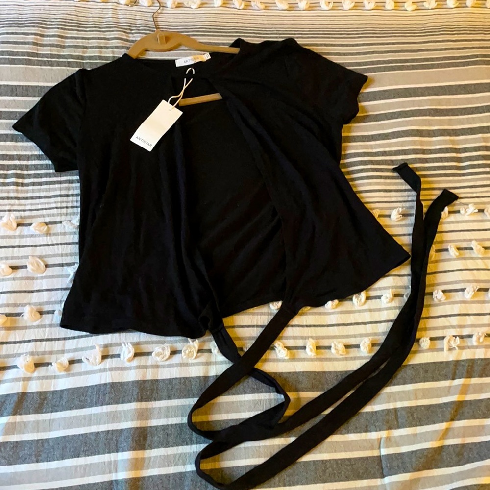Antistar Black Tie in front shirt